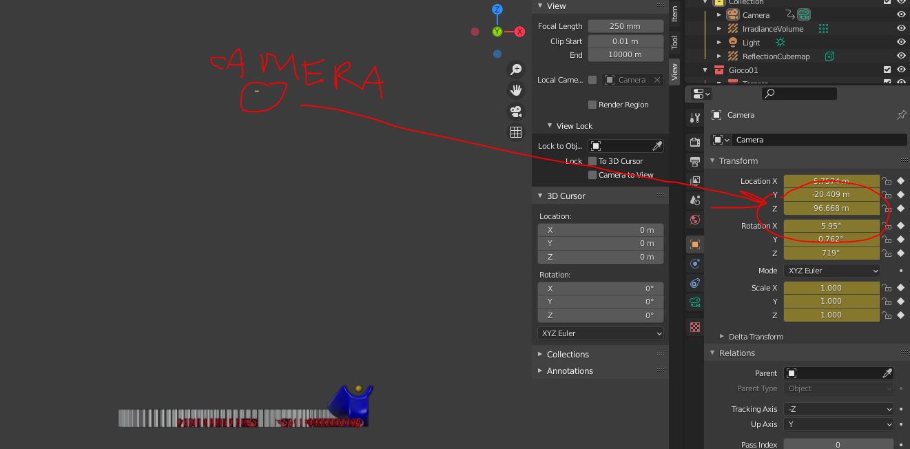 Distanza camera-oggetto in viewport